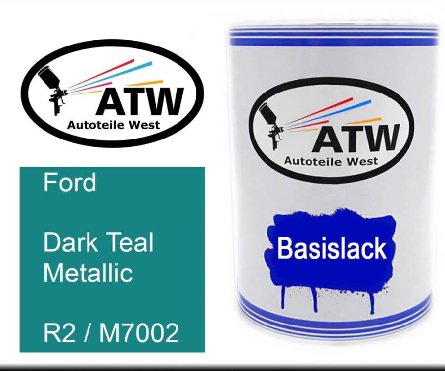 Ford, Dark Teal Metallic, R2 / M7002: 500ml Lackdose, von ATW Autoteile West.